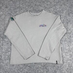 Patagonia Wildrise Long Sleeve T-Shirt Grey Graphic Logo Tee Mens XS